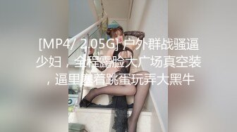 [MP4/ 2.05G] 户外群战骚逼少妇，全程露脸大广场真空装，逼里塞着跳蛋玩弄大黑牛