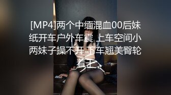 [MP4]两个中缅混血00后妹纸开车户外车震 上车空间小两妹子操不开 下车翘美臀轮着干